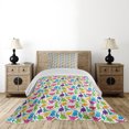 thumbnail image 3 of Ambesonne Colorful Quilted Coverlet 2 Pcs, Wild Dinosaur Cartoon, Twin Size, Multicolor, 3 of 4