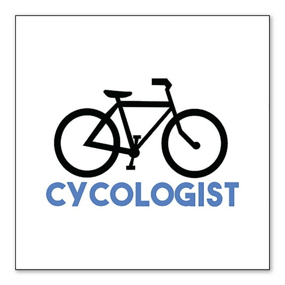 DistinctInk Custom Bumper Sticker - 6" x 6" Decorative Decal - White Background - Cycologist Bicycle Cycling