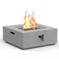 thumbnail image 3 of ESSENTIAL LOUNGER Outdoor Propane Fire Pit 50,000 BTU 35-inch Square Concrete Natural Gas Fire Table Outside Smokeless Firepit Furniture with Propane Tank Metal Stand, 3 of 14