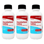 3 Pack - Leader Decolorized Iodine First Aid Antiseptic 2 fl oz