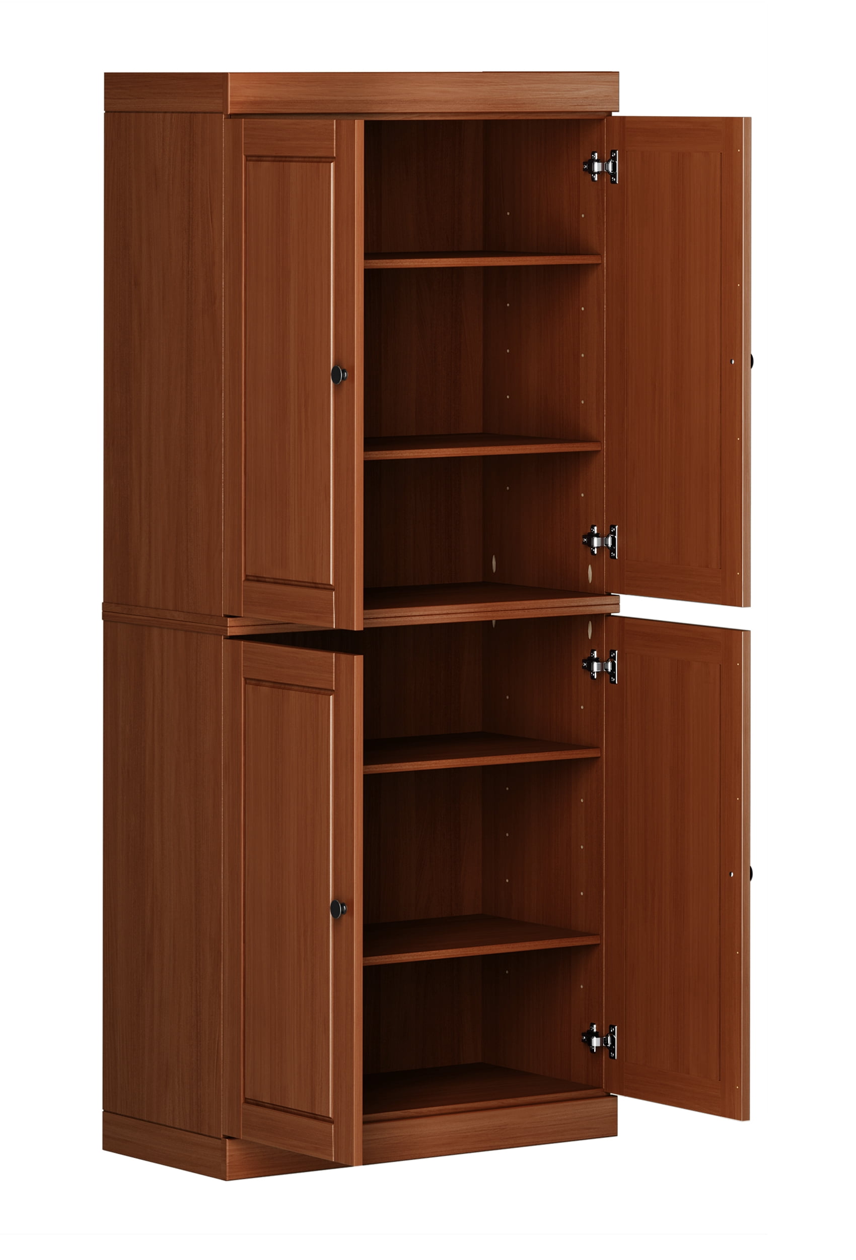Palace Imports 100% Solid Wood Kitchen Pantry Storage Cabinet with Solid Doors and Adjustable Shelves, Mocha