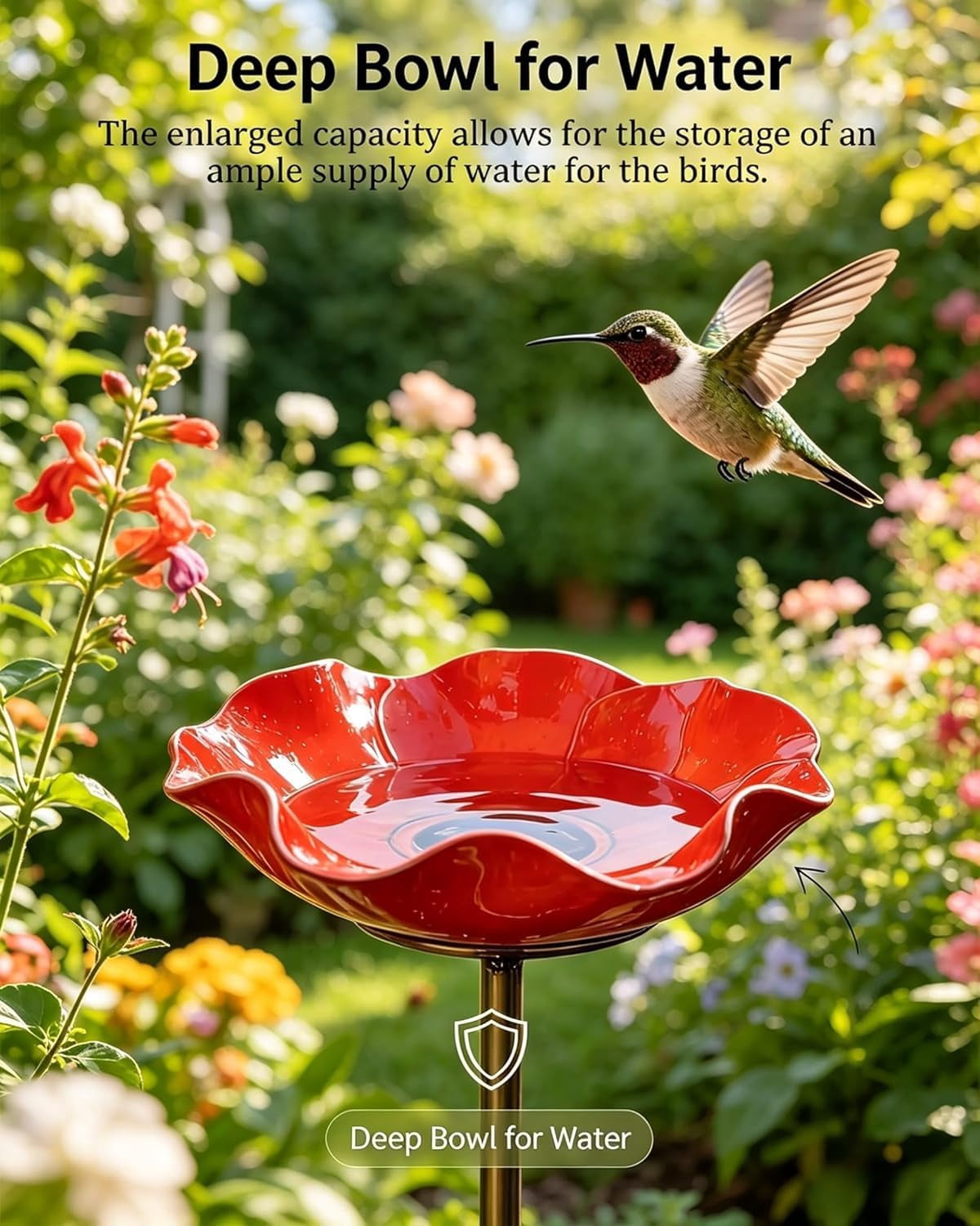 Metal Flower Garden Stakes Bird Bath Handmade, Bee Watering Station, Bees Bath for Garden Metal Bee Water Feeder with Flower Design, Colorful Butterfly Bees Bath Bowl for Outdoor Yard Decor