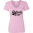 thumbnail image 3 of Inktastic Detroit 313 Women's V-Neck T-Shirt, 3 of 5