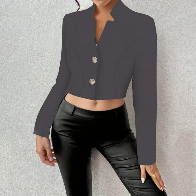 Wensltd Blouses pour Femmes Manches Longues Col Rabattu Manteau à Boutons à la Mode