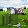 thumbnail image 5 of furlinkhm 32'' Dog Playpen Indoor/Outdoor, 6 Panels Metal Dog Fence with Doors, Portable Pet Dog Cage Outdoor Exercise Pen, Foldable Puppy Playpen Kennel for Garden Yard, RV Camping, 5 of 8