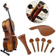 Jujube Wood Violin Tailpiece Turning Pegs Chin Rest Endpin Set for 4/4 Violin