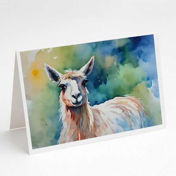 Carolines Treasures DAC2957GCA7P 0.01 x 5 x 7 in. Llama Greeting Cards - Pack of 8