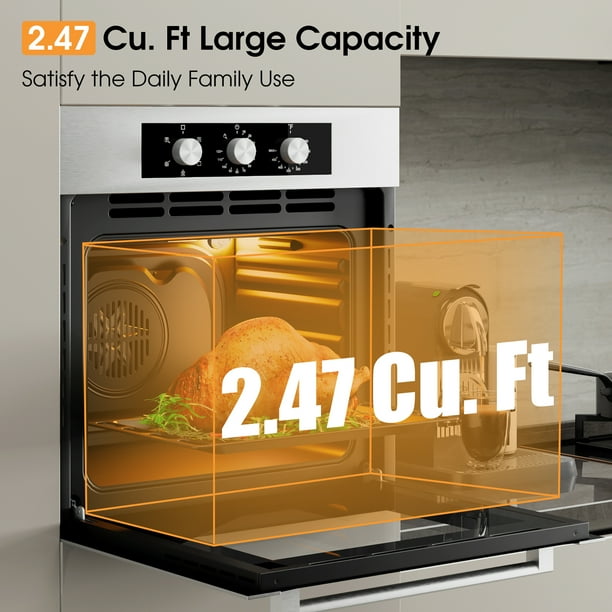 Costway 24 Single Wall Oven 2.47Cu.ft Built in Electric Oven 2300W w 5 Cooking Modes Walmart Business Supplies