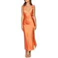 thumbnail image 1 of Vestido largo KOUNAI de verano de satén de seda y cuello en V sin espalda para mujer, 1 of 4