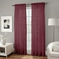 thumbnail image 1 of Crushed Voile Platinum Collection Sheer Rod Pocket Window Curtain Panel 95" Burgundy, 1 of 4