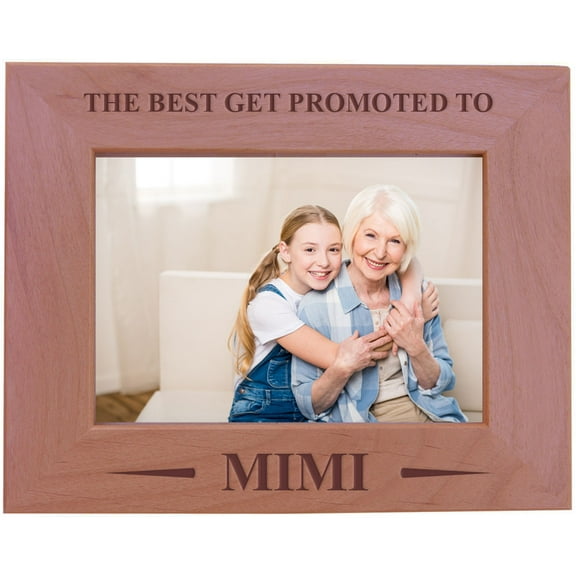 CustomGiftsNow The Best Get Promoted To Mimi - Wood Picture Frame - Fits 5x7 Inch Picture (Horizontal)