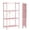 Pink, variant on 3 Tier Foldable Shelf with Wheels, Portable Carbon Steel No Assembly Organizer, Collapsible Rolling Standing Utility Storage Rack for Kitchen Pantry Office,White