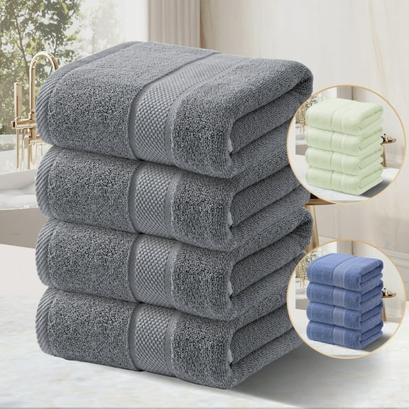 Elegant Choise 4PCS Luxury Striped Woven Towel - Ultra-Soft High-Quality Bath & Beach Towel for Spa-Like Comfort at Home, Multiple Colors