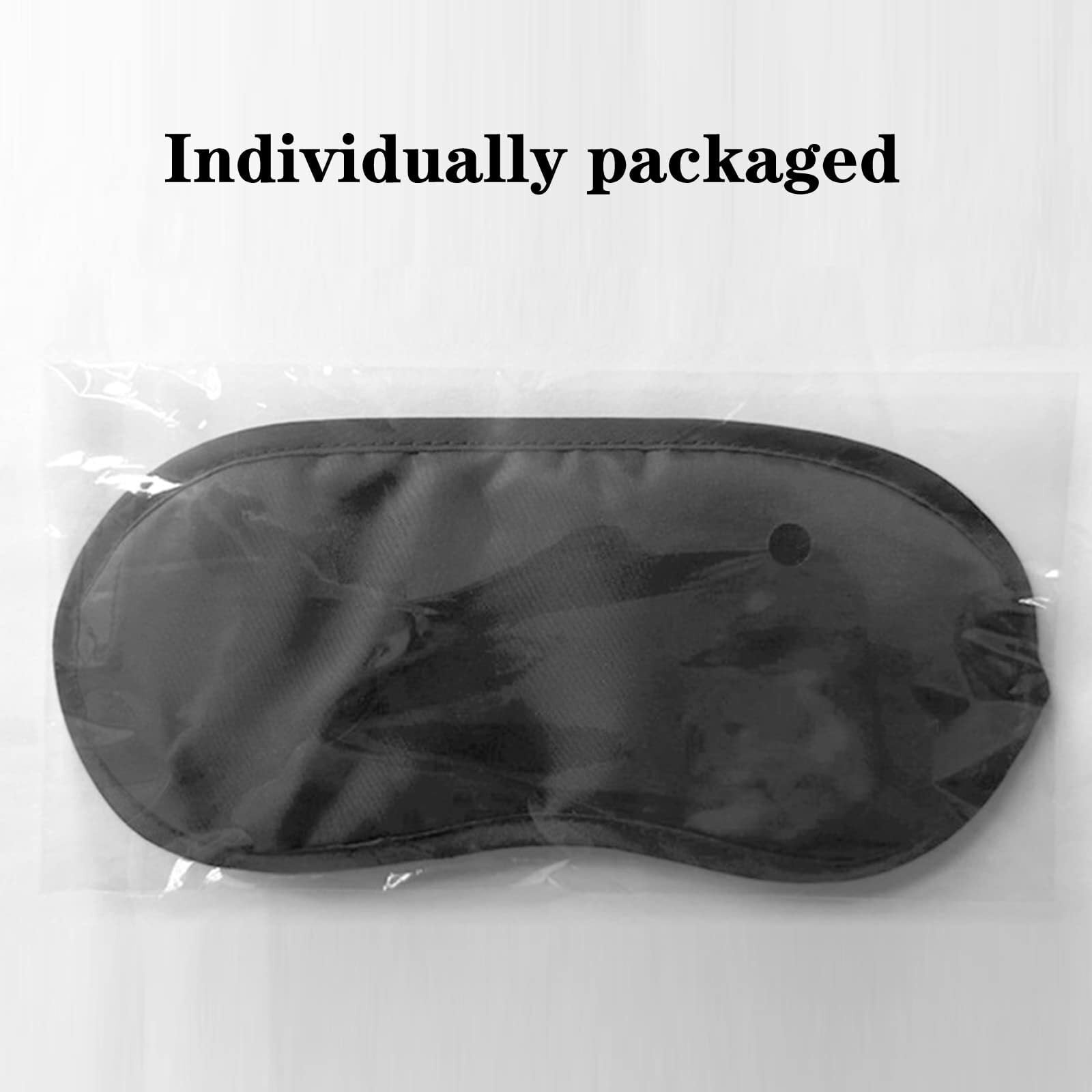 100PCS Sleep Masks Blindfold Eye Masks with Adjustable Strap for Women Men Eye Shade Cover for Travel Team Building Airplane (Black)