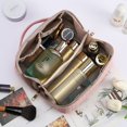 thumbnail image 4 of Bolsa de cosméticos de gran capacidad, bolsa de almacenamiento de cosméticos tejida de PU, funda de almohada, bolsa de viaje impermeable, 4 of 6