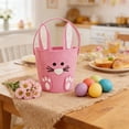 thumbnail image 2 of HuiXinOu Easter Bunny Non-Woven Storage Basket, Candy Bucket Egg Hunt Tote Bag for Holiday Decorations, Gift Basket and Home Organization, 2 of 6