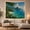 Secluded Bay, variant on Tropical Coastal Landscape with Palm Trees on Sandy Shore, Serene Coastal for Beach Lovers, Nature Wall Art Decor Housewarming Gift Tapestry Wall Hanging for Living Room and Bedroom