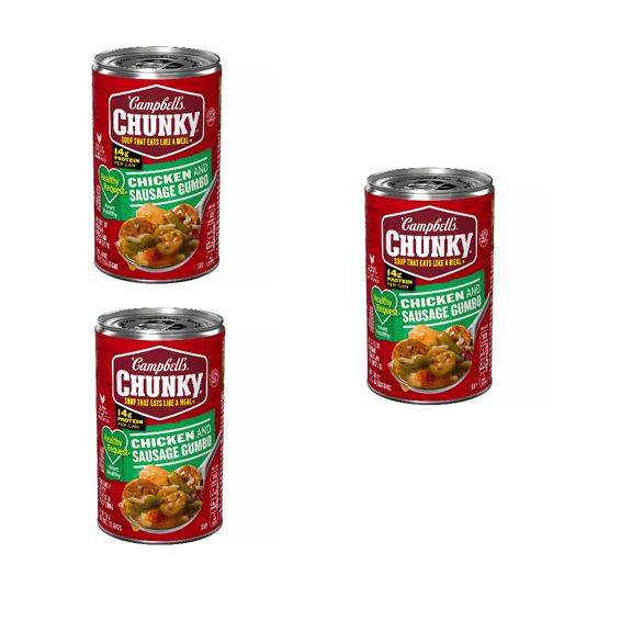 Campbell's Chunky Healthy Request Chicken & Sausage Gumbo Soup, 18.8 oz pack of 3, Healthy Request Gumbo, Chicken & Sausage, Chunky Soup, Campbell's