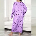 thumbnail image 5 of DAFEI Robe de Nuit Décontractée Grande Taille pour Femme, Imprimé Cœur, Manches Longues, Col Rond, Extensibilité Moyenne, Nuisette Ample, Robe Nuisette en Dentelle, 5 of 5