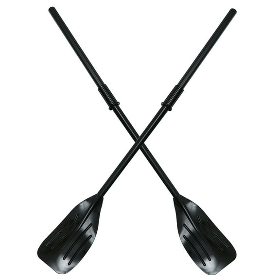WRISTBIQUE 2Pcs Set Inflatable Oar Kayak Paddle Black PVC for Water Activities 128X13.6Cm