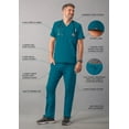 thumbnail image 3 of Adar Addition Go-Everyday Scrub Set For Men - Stylish Scrub Top & Cargo Scrub Pants - A9800 - Caribbean Blue - XL, 3 of 7