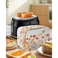 thumbnail image 5 of Fsddascl Flowers Toaster Cover 2 Slice, Small Kitchen Appliance Covers, Vintage Orange Yellow Wildflower Garden Floral Toaster Oven Cover with Loop, Bread Machine Cover Polyester Dust Cover, 5 of 5