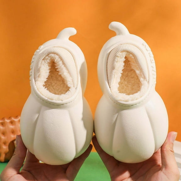 Herrnalise Boys Girls Slip-on Plush Warm Home Slippers Comfortable Thick Bottom Cute Slippers