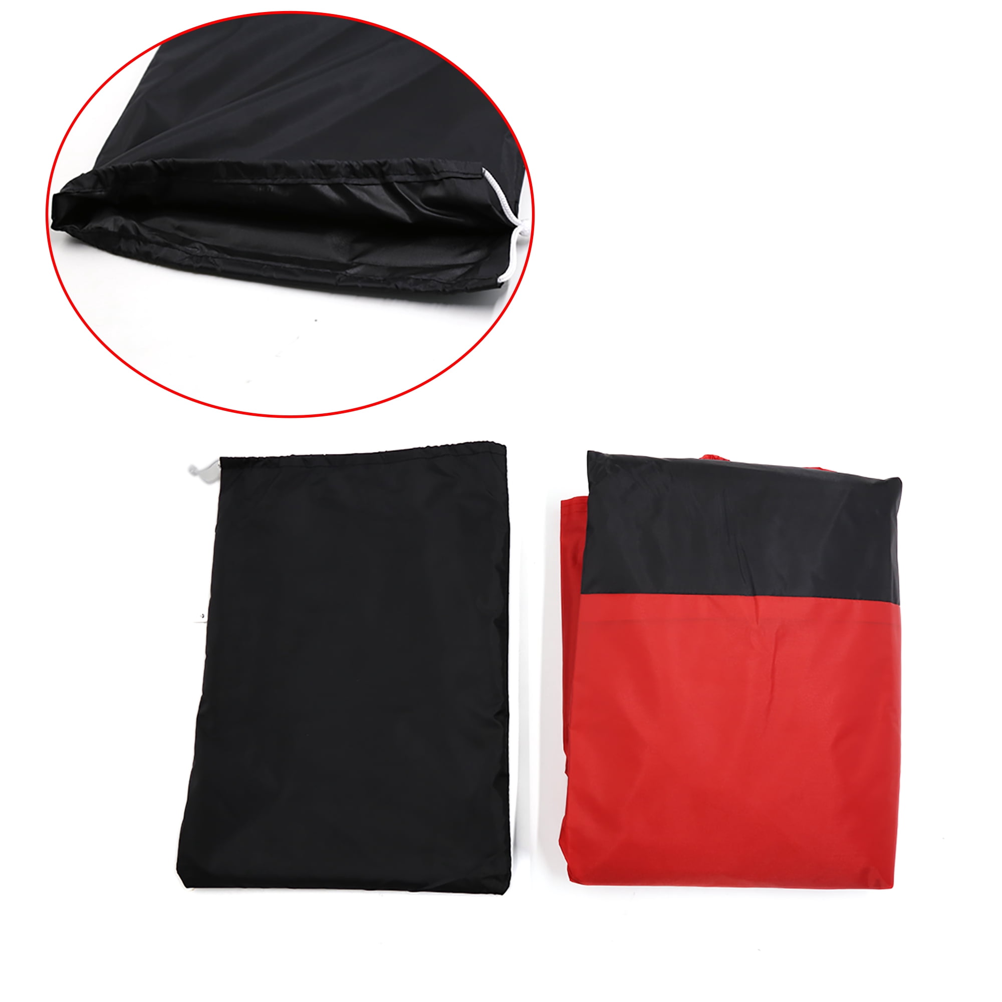 Unique Bargains XL 180T Rain Dust Motorcycle Bike Cover Black+Red Outdoor UV Waterproof For forforharley davidson