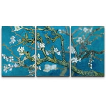 wall26 Canvas Print Wall Art Set Almond Blossoms by Vincent Van Gogh Floral Flower Illustrations Fine Art Rustic Closeup Colorful Multicolor for Living Room, Bedroom, Office - 16"x24"x3 Pan
