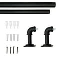 thumbnail image 2 of Lumi 1" Matte Black Wraparound Single Curtain Rod, 36-72", 2 of 4