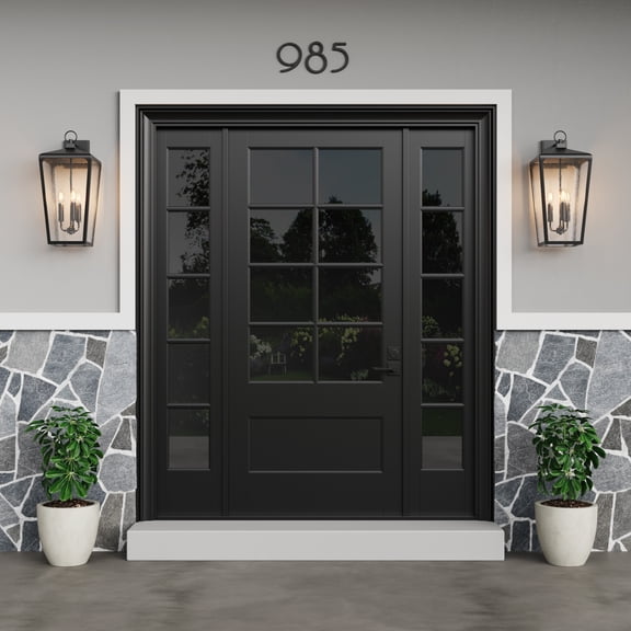 Millennium Lighting Brooks 2 Light Outdoor Wall Sconce in Powder Coat Black 13 Inch - Brushed Nickel