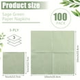 thumbnail image 4 of LOVEVER 100pcs Sage Green Paper Cocktail Napkins Disposable 3 Ply Beverage Embossed Wedding Soft For Dinner Party Bridal Shower, 4 of 4