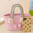 thumbnail image 1 of Tote Tejido Para Niños Bolso tejido para niños, bolsos simples con lazo a la moda, exquisitos para viajes de niños (rosa), 1 of 8