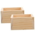 thumbnail image 4 of jojofuny 2Pcs Rustic Flower Holder Wooden Boxes Khaki 9.30X9.30X4.50Cm Square Shape Diy Decoration, 4 of 8