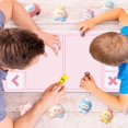 thumbnail image 5 of Waterproof Silicone Kids Toy Trading Mat with Check Cross Plus Trade Zones for Fidget Pop Board Games Tabletop Board Playmat, Soft Pink, 1 Pack, 5 of 10