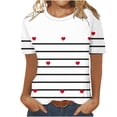 thumbnail image 1 of Camisetas Casuales de Manga Corta con Cuello de Tripulación Impresa de San Valentín Tee Gráfica Ligera Top 95% Poliéster 5% Elastano para el Uso Diario, Camiseta de Moda Cómoda, 1 of 8