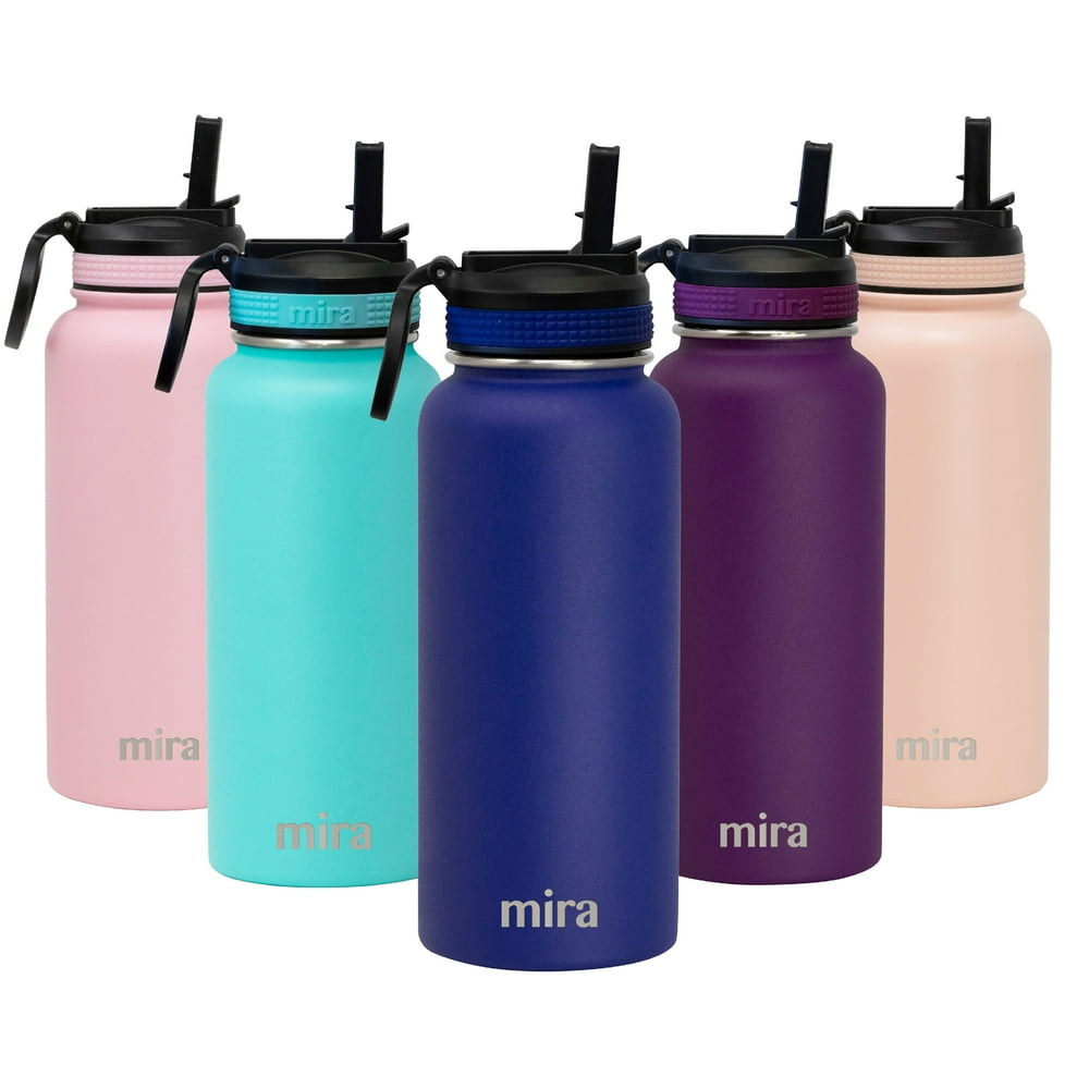 MIRA 32 oz Stainless Steel Water Bottle with Straw Lid Vacuum