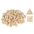 thumbnail image 3 of S SERENABLE 100 Pieces Unfinished Half Wood Beads Wood Half Beads Unpainted Wooden Split Balls for Home Decor Kids Arts Crafting Painting 1.5cmx0.75cm, 3 of 8