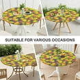 thumbnail image 7 of Round Tablecloth with Elastic Edge, Waterproof Vinyl Featuring Marijuana Leaf and Minimalist Cannabis Designs, Backed Non-Slip Table Cover Fits 44-50 Inch Round Tables, 7 of 7