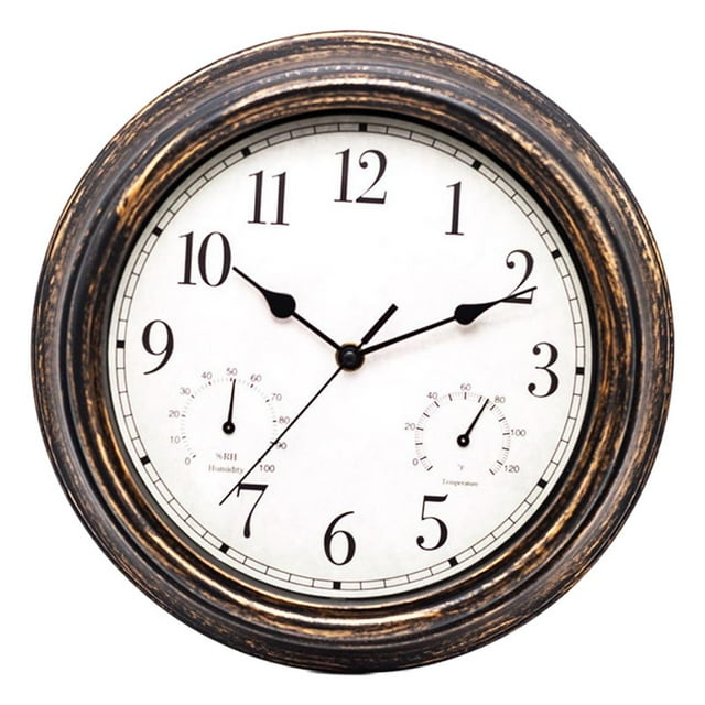 Reloj de pared Visualización de temperatura y humedad relojes de para Tono de tón negro Zulema Reloj de pared