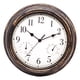 thumbnail image 1 of Reloj de pared a pilas para colgar en la pared, ideal para el hogar, la sala de estar y la temperatura interior. Tono de latón negro, 1 of 8