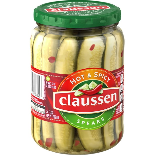 Claussen Hot & Spicy Pickle Spears, 24 fl oz Jar