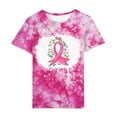thumbnail image 6 of Alkepwun Pink Ribbon Shirts for Women Short Sleeve Breast Cancer Shirt Inspirational Breast Cancer Awareness Gifts Halloween Pumpkin Ghost Flower Printed Graphic Tees Tops,S-5XL, 6 of 7