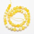 thumbnail image 2 of 1strand Natural Fire Agate Bead Strands Round Grade A Faceted Dyed & Heated Yellow 6mm Hole: 1mm about 61pcs/strand 14.2~14.5 inch, 2 of 3