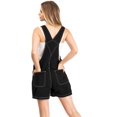 thumbnail image 2 of Revolt Women's Juniors Classic Twill Short Overalls (Black/White Stitching, Small), 2 of 3