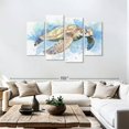 thumbnail image 3 of Elephant Stock Underwater Beige Turtle Wall Art - Horizontal Multi Panel Canvas - Living Room Wall Decor - Animal Multi Panel - White And Yellow Decor - 75" x 48", 3 of 8