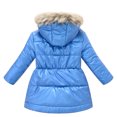 thumbnail image 2 of TiaoBug Girls Winter Warm Outerwear Down-Alternative Puffer Hooded Jacket Coat with Faux Fur Trim Blue 9-10, 2 of 7
