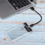 Qiilu USB C 3.1 Hard Drive Enclosure Type C To External 2.5in HDD Case Box UASP