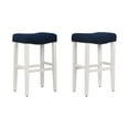 thumbnail image 2 of WestinTrends 29 inch Bar Stool for counter, Kitchen, Dining, with Solidwood Leg (Set of 2), Navy Blue, 2 of 8