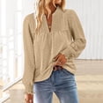 thumbnail image 5 of Women Boho Long Sleeve Shirts Dressy Casual V-Neck Fall Fashion Tops Dot Flowy Blouses, 5 of 7